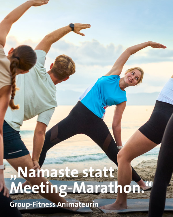 Morgens Yoga mit Meerblick anleiten – für viele ein Urlaubstraum, für uns Teil des Jobs.
Als Group-Fitness Animateur startest du mit Bewegung und guter Laune in den Tag – und hilfst dabei anderen, genau das auch zu tun.Ob Sonnengruß oder Stretch & Relax: Die Kulisse ist oft spektakulär, die Stimmung immer positiv. ✨

👉 Wo wäre dein perfekter Ort für eine Yoga-Session?

alltoursjobs alltoursanis YogaVibes teamalltours alltours SunriseYoga