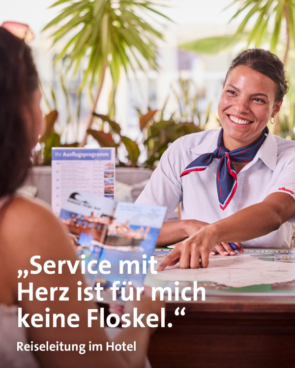 Die Sonne scheint, das Meer ruft – und mittendrin: unsere Reiseleitung.Während draußen Urlaubsfeeling pur herrscht, ist am Schreibtisch im Hotel einiges los. Gäste kommen mit Fragen, wollen Ausflugstipps oder wissen, was man auf Mallorca auf keinen Fall verpassen sollte.
 
Für unsere Reiseleiterin vor Ort ist genau das der Teil ihres Jobs, den sie am meisten mag: „Ich bin nicht nur Info-Point – ich höre zu, gebe gern Tipps weiter und helfe, dass der Urlaub für unsere Gäste richtig gut wird.“
 
Eine besondere Empfehlung, echte Hilfe im richtigen Moment oder einfach das Gefühl, gut aufgehoben zu sein – das ist Service mit Herz. 💙
 
👉 Und du? Welche Ausflüge machst du besonders gern?
 
alltoursRL alltoursjobs Reiseberatung KosMomente JobsMitAussicht